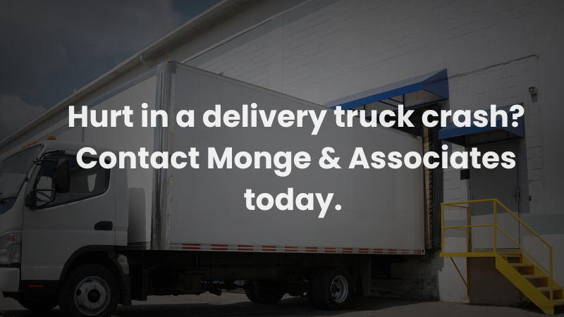 Delivery truck at a loading dock symbolizing a delivery truck crash case handled by Monge & Associates Injury and Accident Attorneys