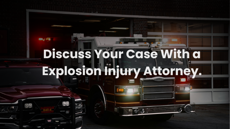 Fire truck responding to an explosion accident representing an explosion injury case handled by Monge & Associates Injury and Accident Attorneys